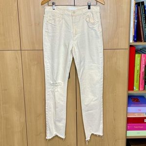 MOTHER Denim “The Flirt Chew” off white jeans